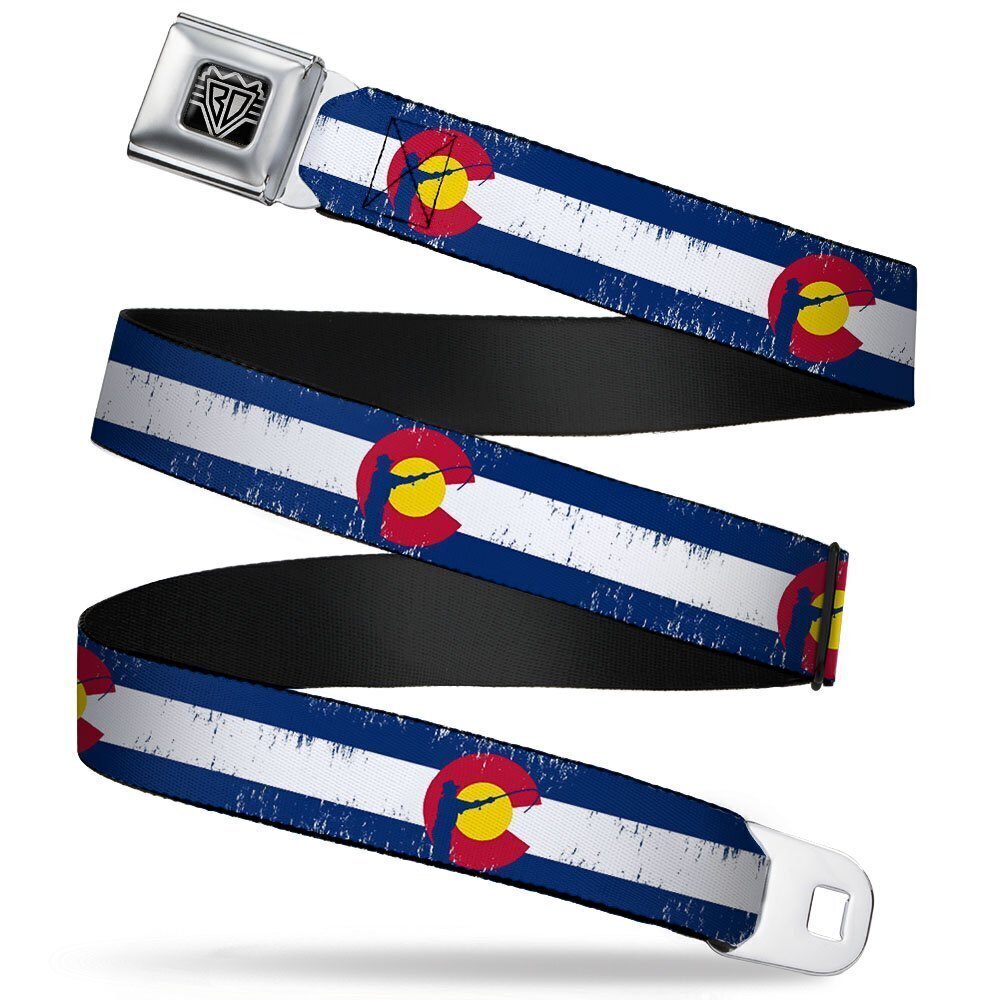 5514 Seatbelt Belt - Colorado Flag/Fisher Weathered - 1.0" Wide - 20-36